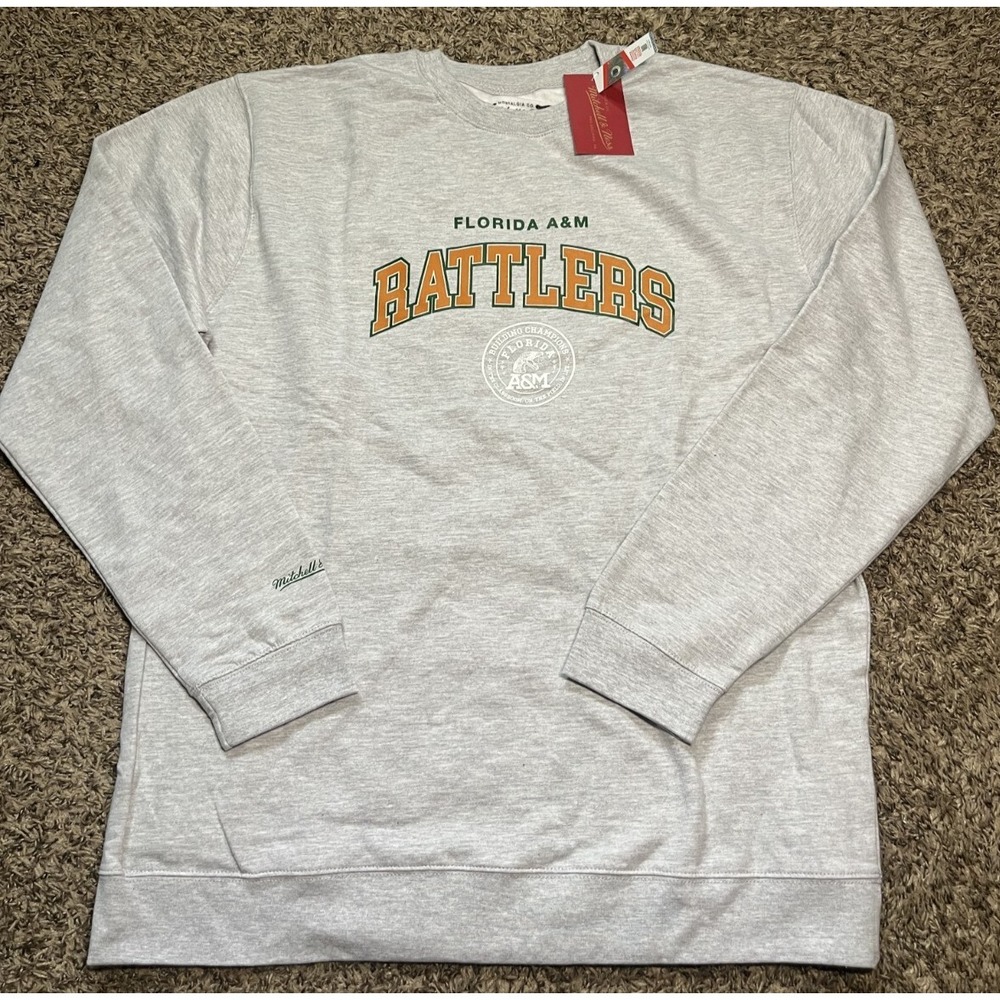 NEW Mitchell & Ness Florida A&M Rattlers NCAA Classic Arch Crewneck (2XL)